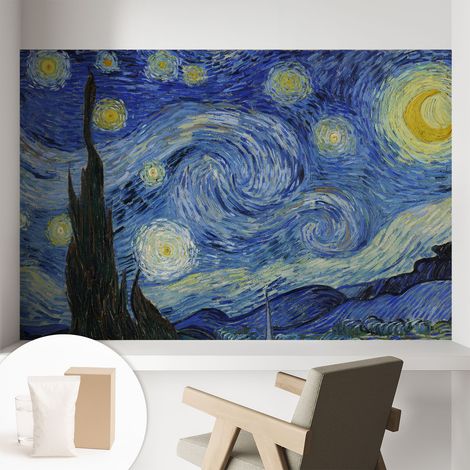 Papier peint décoratif avec colle pour salon, chambre à coucher et bureau – Design moderne et facile à poser Tourbillon nocturne 104x70 cm (1/5)