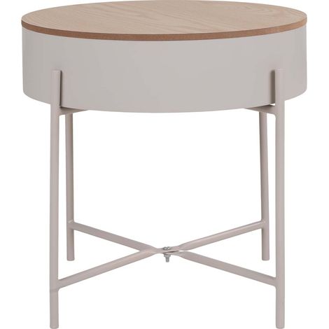 Sisco Couchtisch , Ecktisch Ø40cm beige, grau.