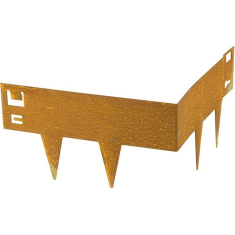 Bordure en acier corten à angle droit extérieur flexible 16 cm - (1/5)