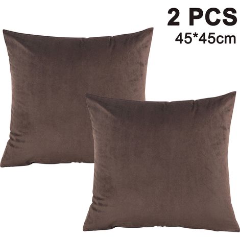 Set aus zwei weichen und dekorativen quadratischen Samtkissenbezügen, geeignet für Sofas, Betten, Stühle und andere Einrichtungsgegenstände. (1/5)