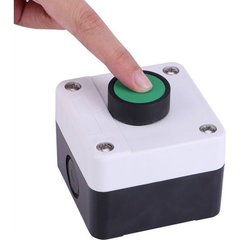 Boîte de Commande Bouton-Poussoir Étanche IP54 avec Interrupteur Momentané pour Portail Automatique - Boîtier ABS Vert 68x72x54mm, 1 Bouton Contrôle (1/5)