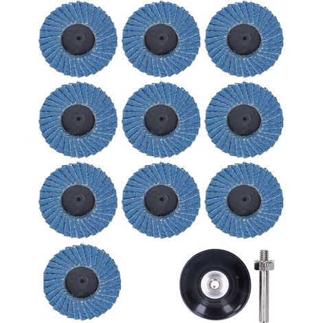 Ortviai Disque abrasif 80 grains en zirconium corindon, 10 pièces, 50 mm, avec disque en caoutchouc