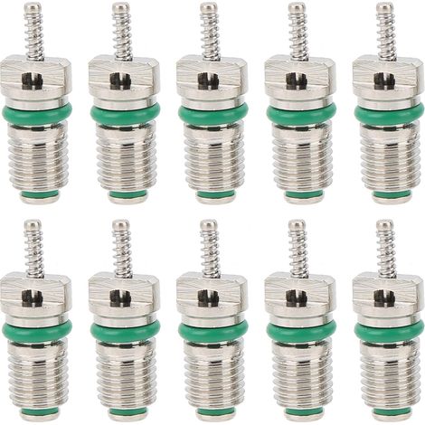 10 Pièces Noyau De Valve De Climatisation, R134a Pièce De Climatisation Automobile Noyau De Valve Kit De Noyau De Valve De Climatisation pour La Plupart des Voitures (1/4)