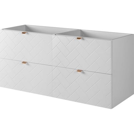 Mobile da bagno, Bianco Opaco, 120 x 57 x 46 cm, Maniglie Dorate (1/5)