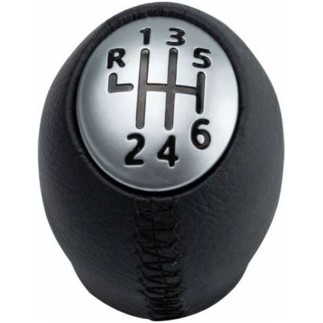 Pommeau de levier de vitesses 6 vitesses – PVC noir et argent – Design ergonomique pour modèles Vauxhall, Opel, Nissan (1/5)