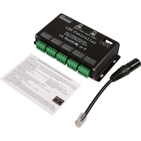 Couleur noire de module de bande de conducteur de décodeur du contrleur DMX de contrleur de LED de RVB de DC5V-24V 6 canaux (1/5)