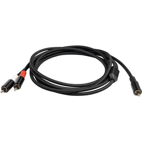 Câble adaptateur RCA en Y pour caissons de basses, câble audio 1 RCA vers 2 RCA, câble audio pour amplificateur de puissance 1 RCA vers 2 RCA. (1/5)
