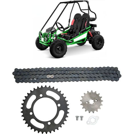 Jeu de pignons 420 155mm 37T avant et 17T arrière pour motos cross 50cc-125cc, quads et karts (1/5)