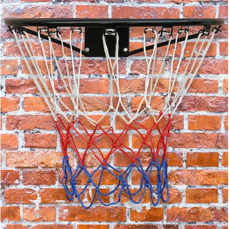 Canasta de baloncesto mural de acero de 45 cm con red de nailon negra (1/5)