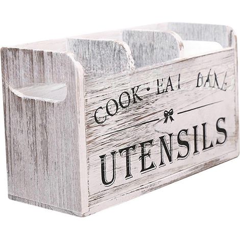 Dreiteiliges Küchenutensilienregal, rustikale Aufbewahrungsbox aus Holz, Vintage-Geschirr, Geschirraufbewahrungseinheit im Landhausstil B (1/5)