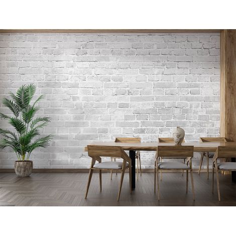 Papier peint en brique blanche - 400 x 260 cm (1/2)