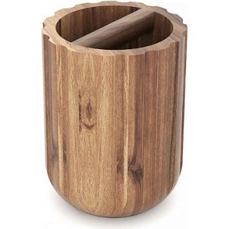Nimco Akaya - Portacepillos y pasta de dientes de pie, aspecto madera AK 57 (1/3)