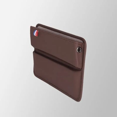 Boîte de rangement multifonctionnelle (marron) pour combler l'espace entre les sièges de voiture, avec étui en cuir PU pour téléphone, compatible avec les consoles latérales. (1/5)
