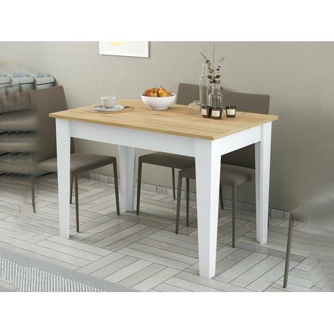 Tavolo Fisso Heli, 6 Posti, Forma Rettangolare, 72x110x75h cm Bianco (1/4)