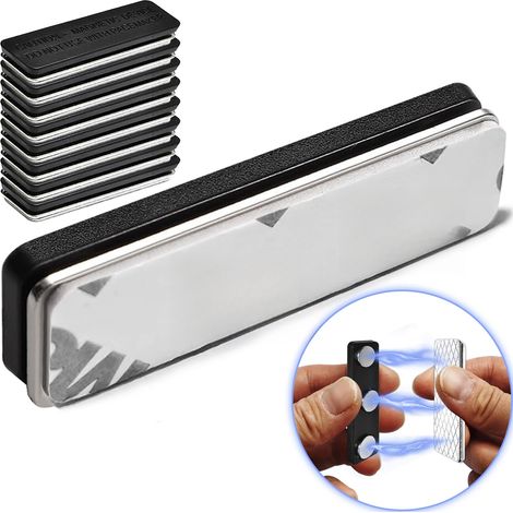 Clips magnéticos para cortinas - Sellado sin taladros con adhesivo, bloquean la luz, para dormitorio (1/5)
