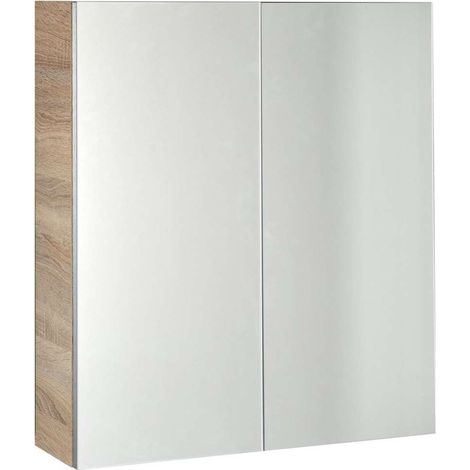 Aqualine Vega - Armadio a specchio 60x70x18 cm, rovere platino VG860 (1/5)