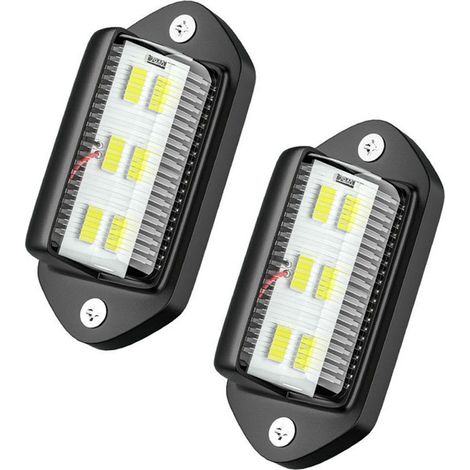 2Pcs Waterproof LED License Plate Lights 6 SMD LED Tail Lights License Plate Lamp for 12V/24V Truck Van Trailer Car Vehicle Caravan Laoa (1/4)