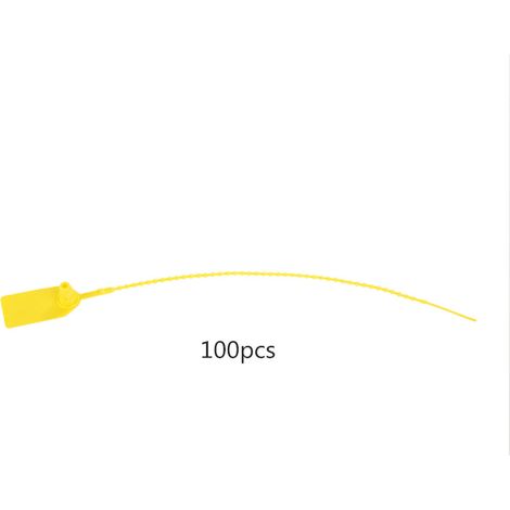 100Pcs 250mm Plastic Disposable Zip Ties Self locking Tie Suitcase Shoes Bag Label Tag (Yellow) (1/5)