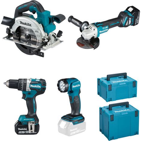 Paquete de 4 máquinas MAKITA 18 V - DLX4154TJ - en estuche con baterías y cargador (1/4)