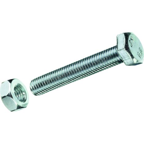 HSI Sechskantschrauben, mit Muttern, Stahl, verzinkt, DIN 933, M 6x 16 mm, 50 STK (1/2)