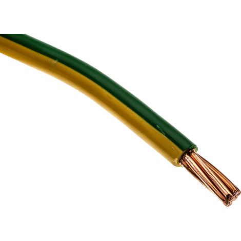 RS PRO câble, section: 35 mm² 50m, 450 V c.c., 750 V c.a. PVC Vert/Jaune HO7V-R Câble de conduit à un conducteur ( Prix pour Bobine de 50 Mètres )