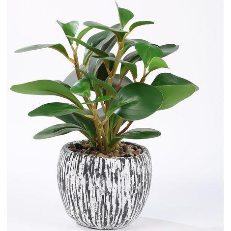 Plante Verte Artificielle en Pot Béton, 28 cm — Verte Réaliste (1/5)