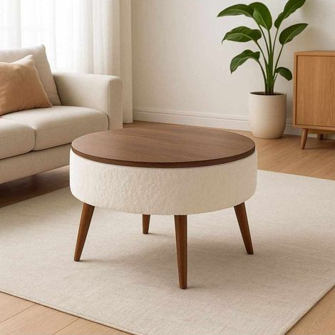 Couchtisch "Noya Round" - 60 x 60 x 44 cm - Weiß