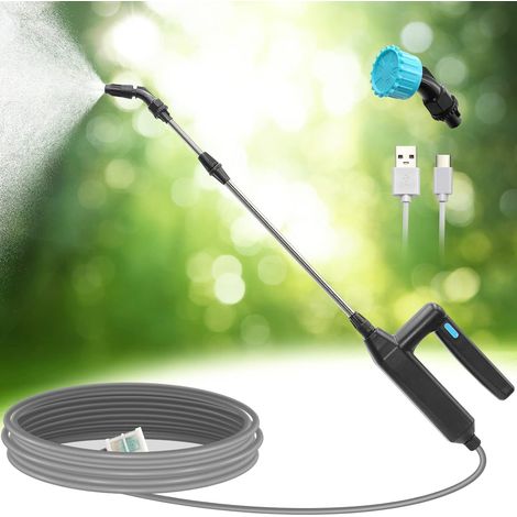 Elektrisches Sprühgerät, Teleskop-Dachsprühgerät, USB-wiederaufladbares Gartensprühgerät, tragbares Gartensprühgerät mit Düsen und 2/3/5/8 m Schlauch (B, 3 m Schlauch) (1/5)