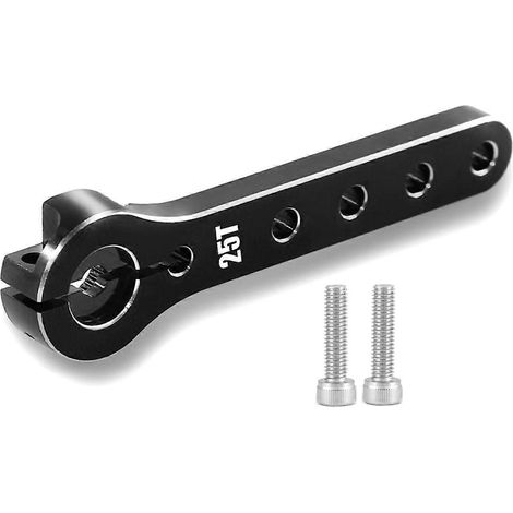 25-Zahn-Metalllenkarm mit Servoarm für 1/10 RC-Crawler, schwarze Teile (1/5)