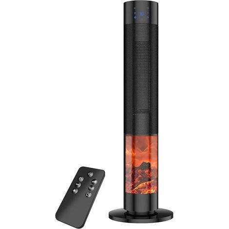 Chauffage portable dcg céramique noir 2000W élégant