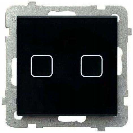 Ospel Interruptor táctil doble negro moderno