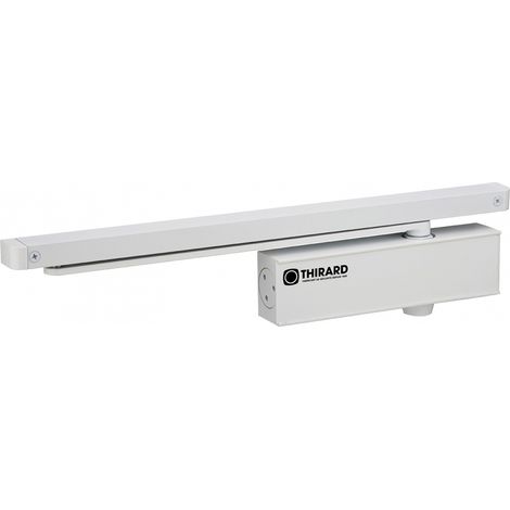 Chiudiporta spingiporta automatico idraulico, portata 60kg, Design Forza 3, bianco, antivandalismo, certificazione antincendio - THIRARD
