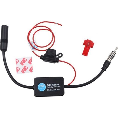 Amplificateur de Signal Radio Automobile, antenne ANT 208, 12V, FM-AM, antenne montée sur le pare brise Black -FY2747 (1/4)
