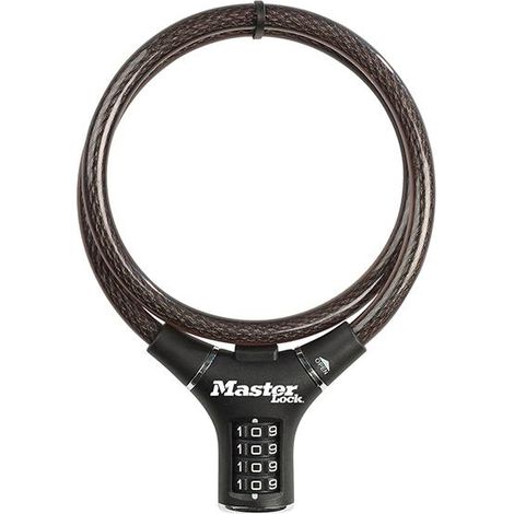 Master Lock 8229 Black Steel Rigid Combination Cable Lock (1/2)