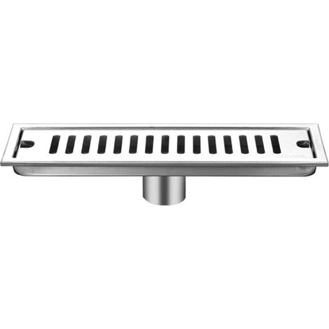 Bonde de douche longue en acier inoxydable, déodorante et amovible, pour salle de bain ou hôtel, 30 cm de diamètre, évacuation centrale. (1/5)