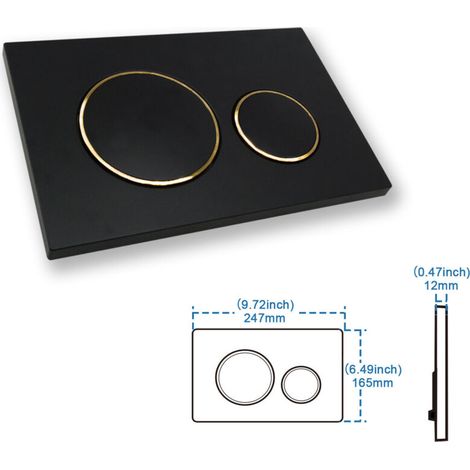 Panneau Caché Jblsigma20 Noir Anneau D'or Brillant Bouton De Remplissage De Toilette - KZQ