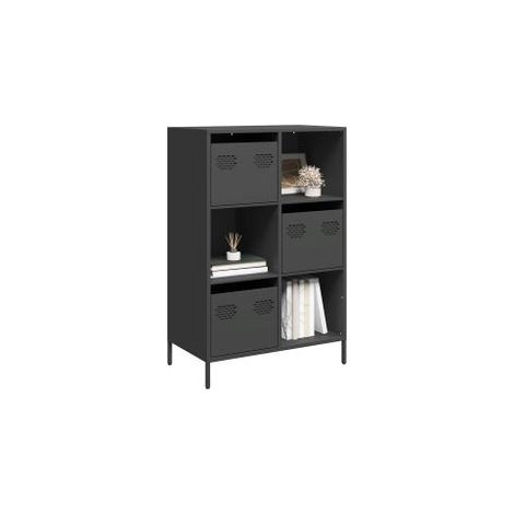 Buffet haut noir 68x39x103,5 acier (1/5)