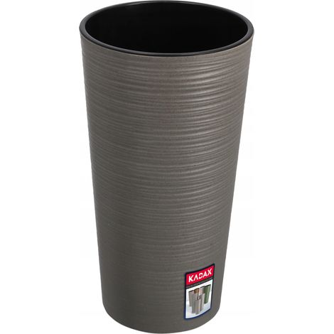 KADAX Blumentopf mit Einlage, Pflanzkübel, aus Kunststoff, 30 cm, Grau