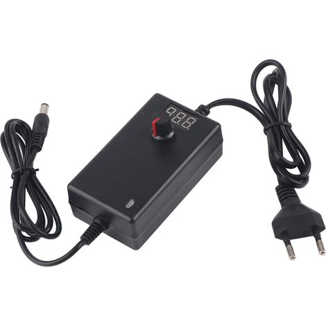 Adaptateur Secteur 24W 2A avec Affichage LED et Régulation de Tension 3-12V (100-240V, Prise EU) (1/5)