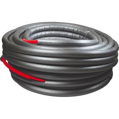 TUBE PER ROUGE PREGAINE PRE-ISOLE - ISOLANT 9mm GRIS Ø20 - Couronne de 50m