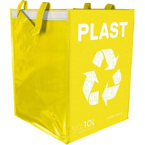 Sac jaune tri sélectif 36L Déchets plastiques Pliable et lavable 30×30×40 cm (1/5)