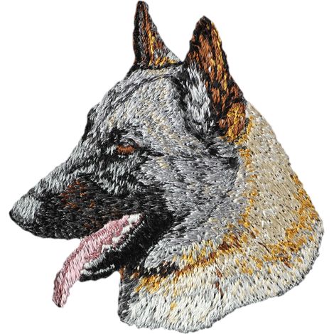 Pastor belga, perro ganadero belga: parche con forma de perro, parche bordado, decoración única para mochila de Art-Dog (1/3)
