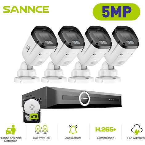 SANNCE 5MP PoE-IP-Sicherheitskamerasystem für den Außenbereich mit Zwei-Wege-Audio (IP67) (1/5)