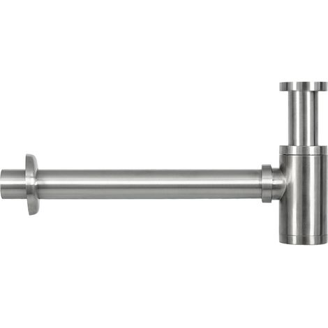 Siphon design Differnz Mix 5/4" avec tube mural et rosace en chrome mat (1/4)