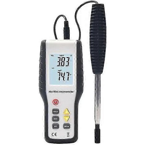 Thermomètre à petit orifice de qualité industrielle HT-9829, anémomètre numérique à girouette, anémomètre portable à fil chaud 26s (1/4)