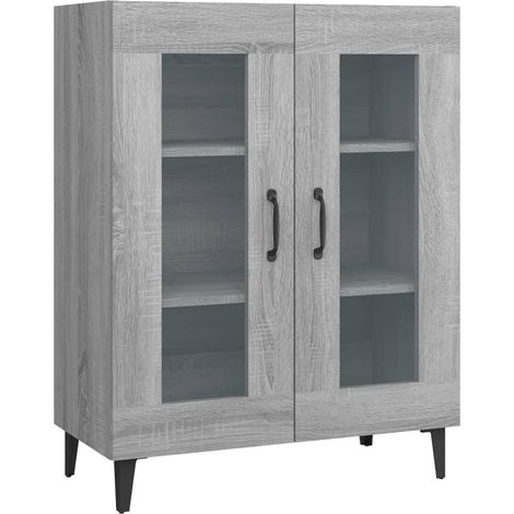 Aparador cómoda mueble almacenaje organizador cocina salón salón Sonoma 69,5 x 34 x 90 cm madera contrachapada gris 020036448