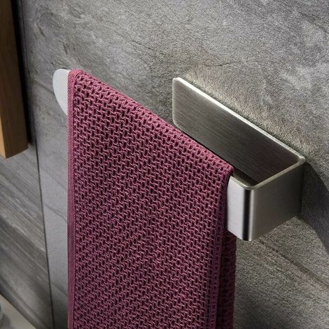 Porte-serviettes auto-adhésif ZUNTO anneau porte-serviettes sans perçage porte-serviettes en acier inoxydable pour salle de bain et cuisine