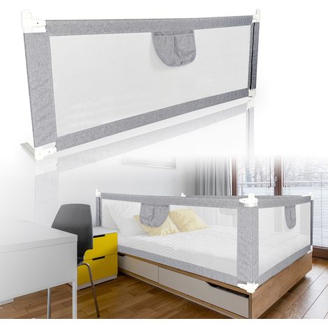 Wolketon Barandilla de cama infantil 200 CM Barandilla de cama infantil elevable Barandilla de cama vertical anticaída