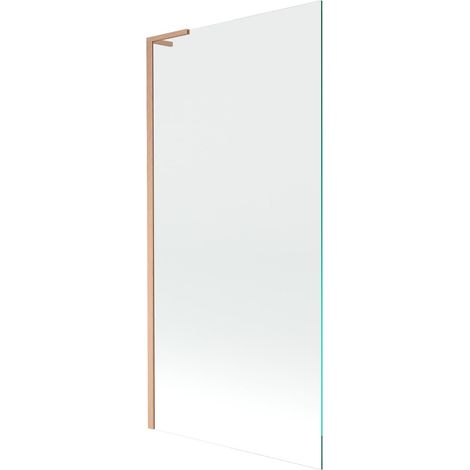 Mexen Next L paratia per vasca da bagno a 1 anta 90 x 150 cm, trasparente, rame spazzolato - 895-090-000-03-00-65 (1/5)