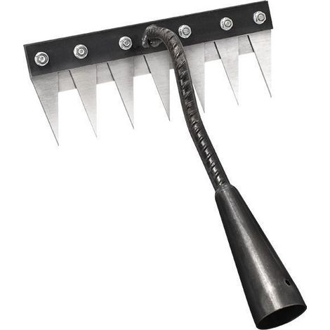 Rateau Jardin, Râteau De Désherbage avec des Gants, Rateau De Jardin en Acier Au Carbone,Outils De Râteau à Main, Outil Jardinage pour Désherbage Ameublissement du Sol Semis (7 Dents) (1/3)
